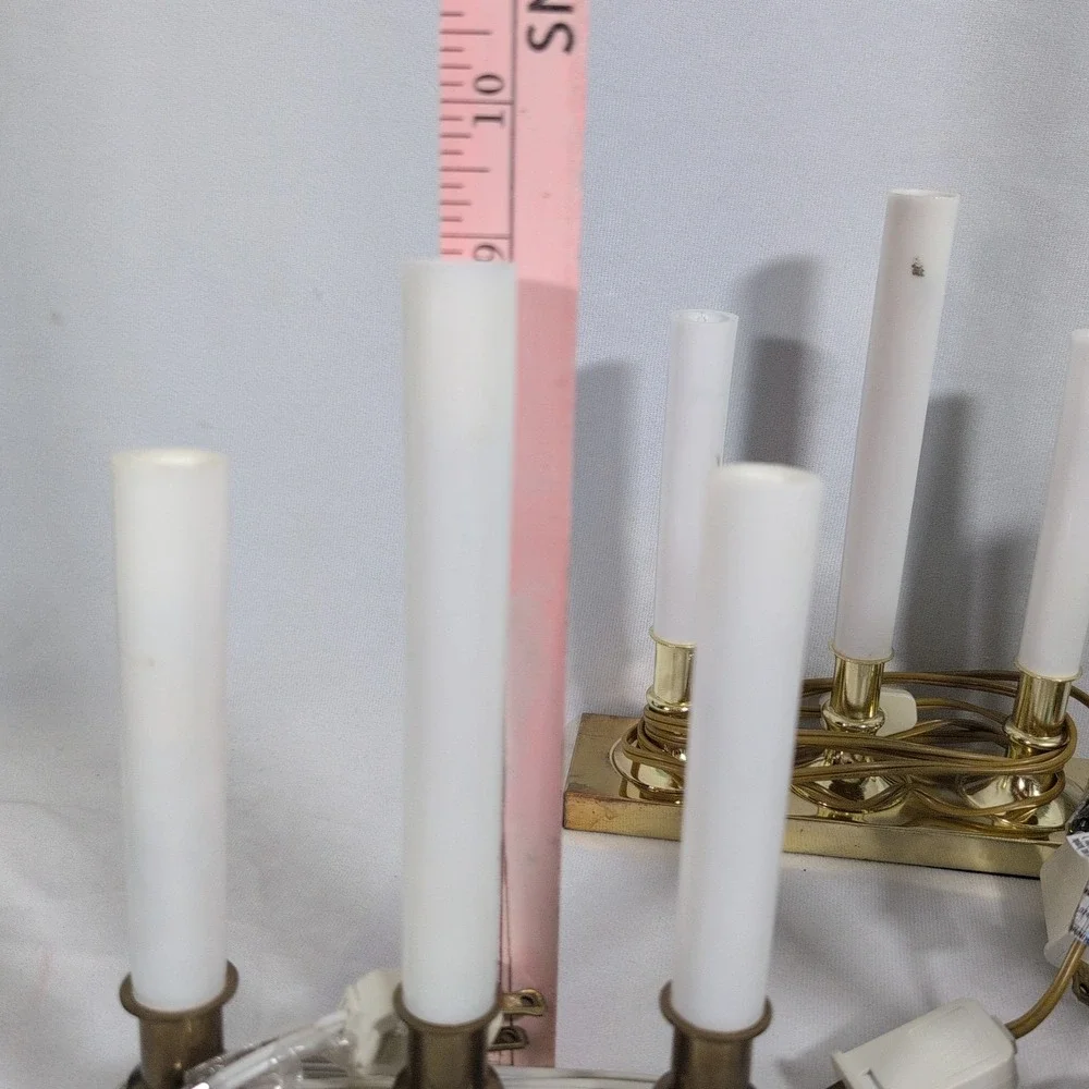 VTG Lot of 10 Triple Electric Light Candle Lamp Brass Base, China